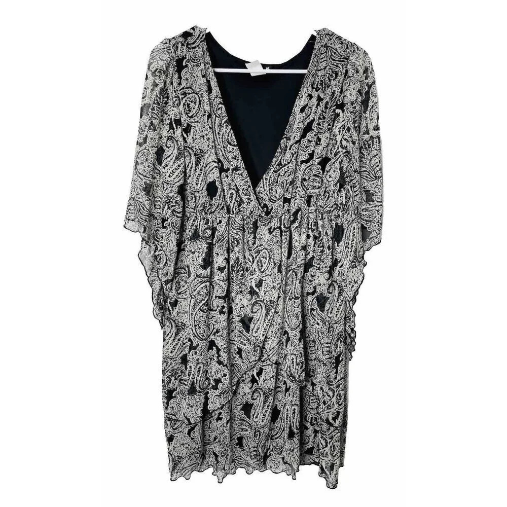 Vtg Star Vixen Dress Sz L Paisley Whimsigoth Angel Sleeve Witchy 90s Tiered Boho